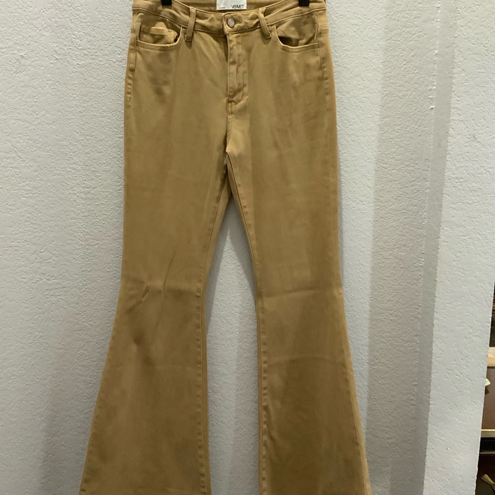 Women's Tan Flare Jeans